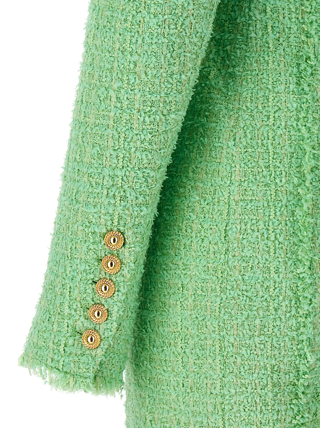 Logo Button Tweed Dress Abiti Verde