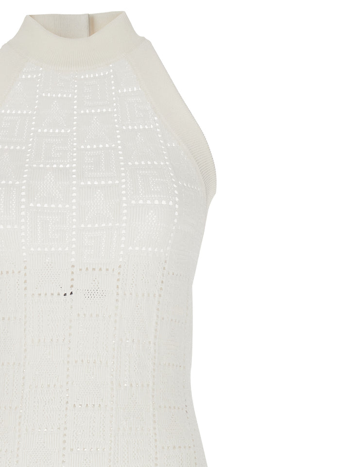 Monogrammed Knit Dress Abiti Bianco