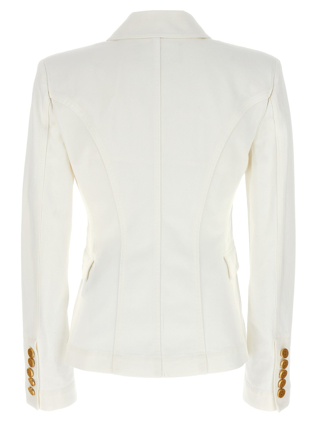 Double-Breasted Denim Blazer Blazer And Suits Bianco