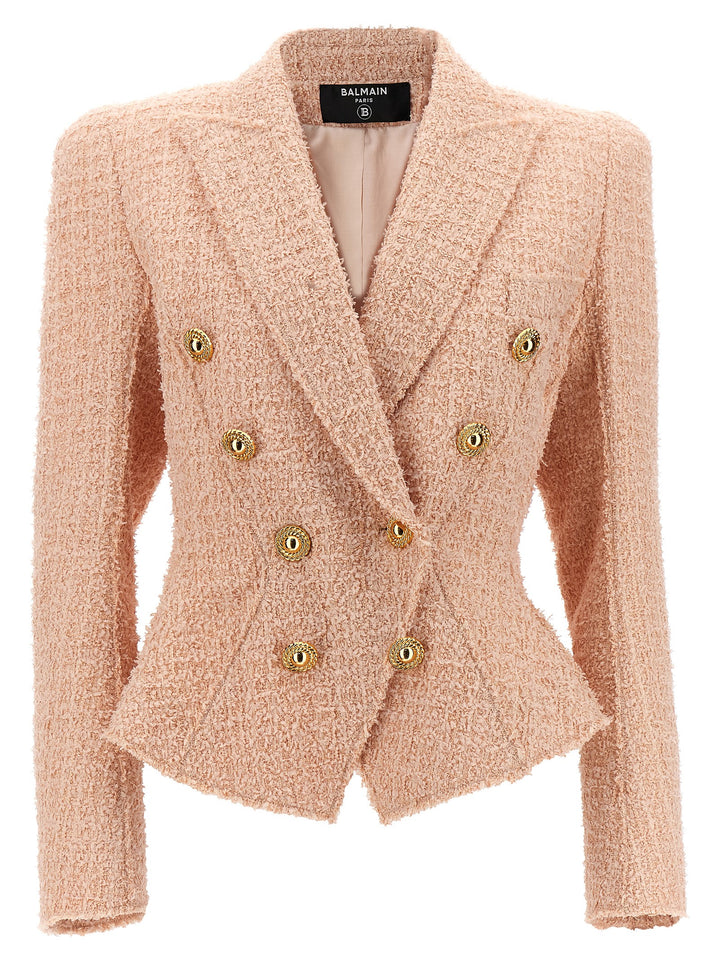 Tweed Double-Breasted Blazer Blazer And Suits Rosa
