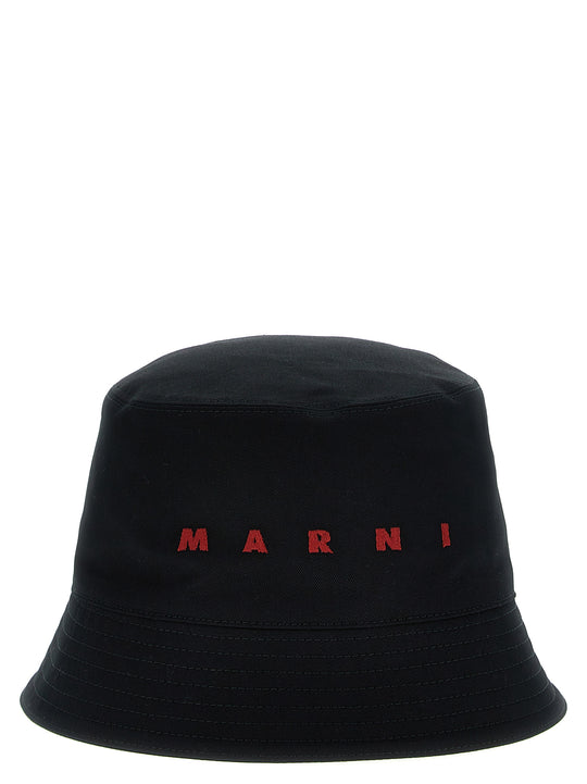 Logo Embroidery Bucket Hat Cappelli Nero