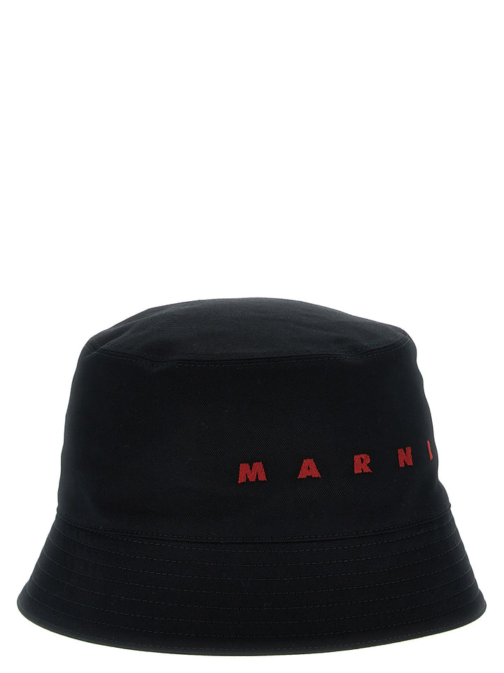 Marni Logo Embroidery Bucket Hat Cappelli - Nero | 531a291692c6b588cc97cbbc21a72e0b50fbd6a8