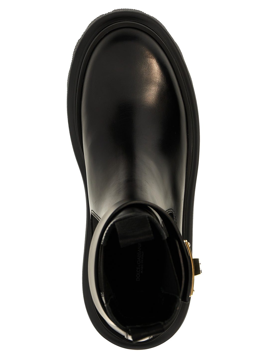 Logo Strap Leather Ankle Boots Stivali E Stivaletti Nero