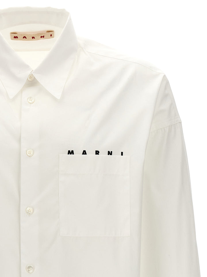 Logo Print Shirt Camicie Bianco