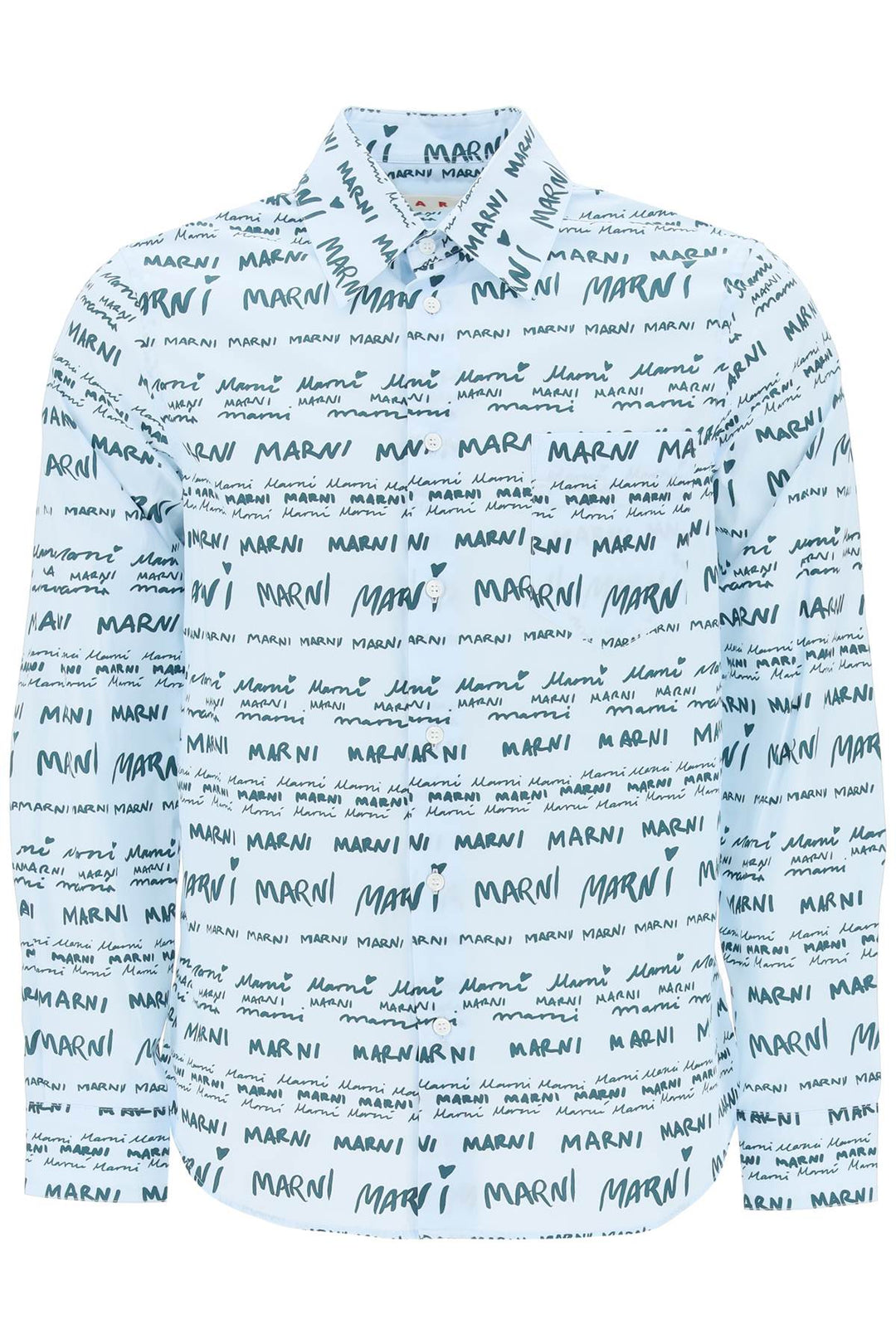 Camicia Con Motivo Lettering Logo - Marni - Uomo