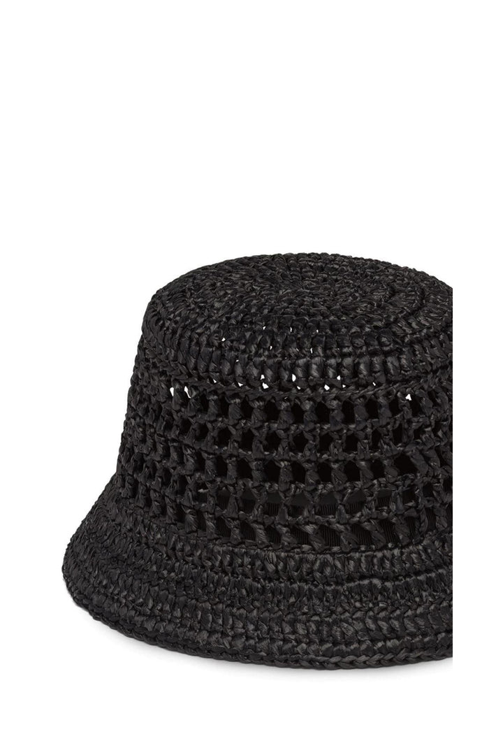 Cappello Bucket in Crochet Nero