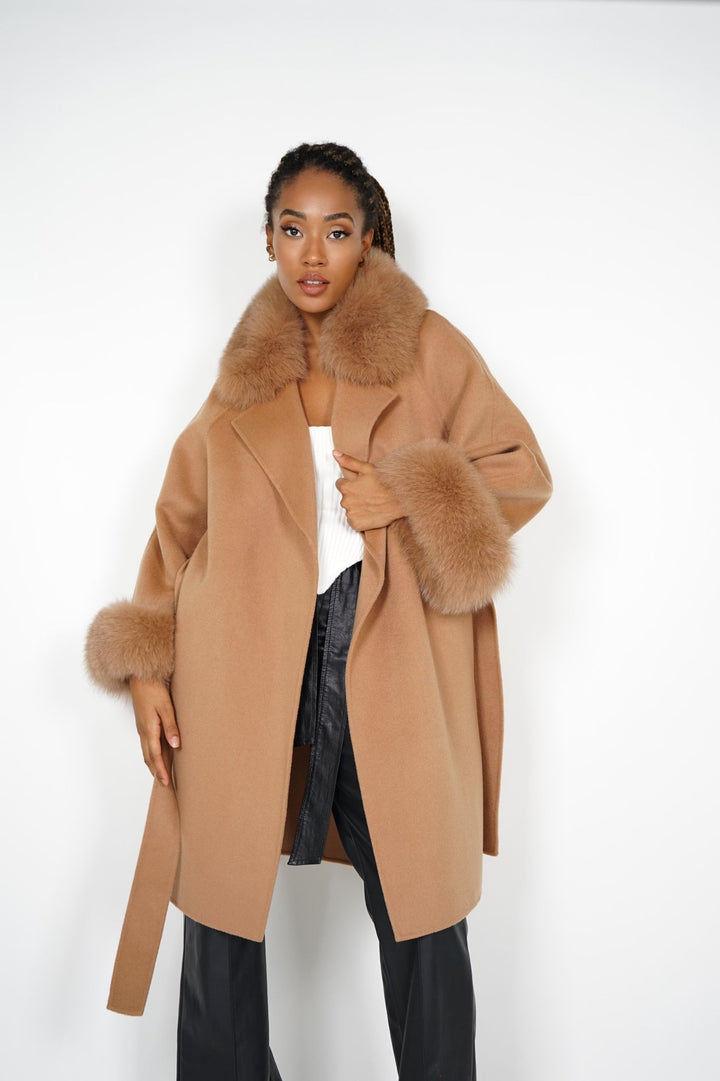 Cappotto Chiara Nero in Misto Cachemire