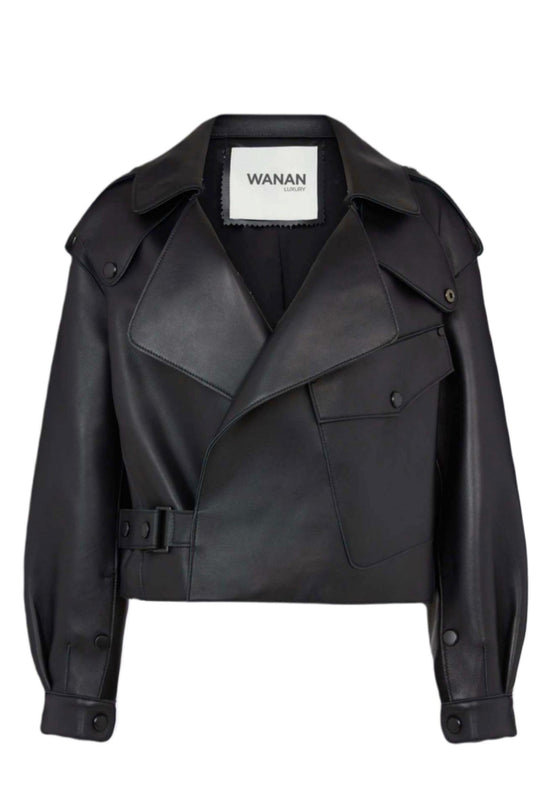 Chiodo Ilaria in Pelle di Agnello Nero