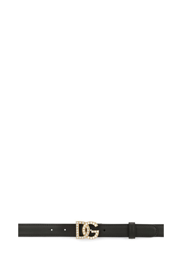 Cintura Nera con Fibbia Logo