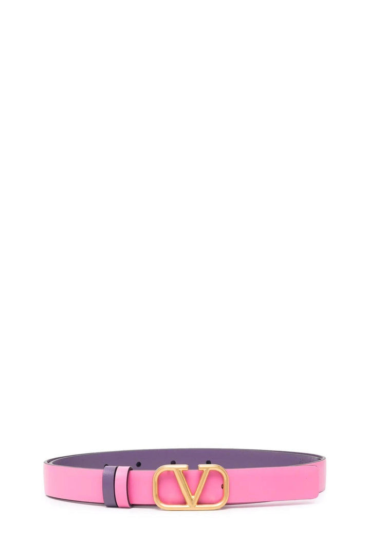 Cintura Reversibile con Logo Fucsia e Viola