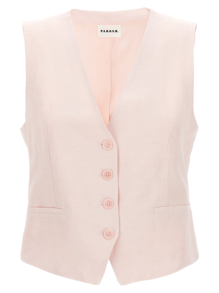 Single-Breasted Vest Gilet Rosa