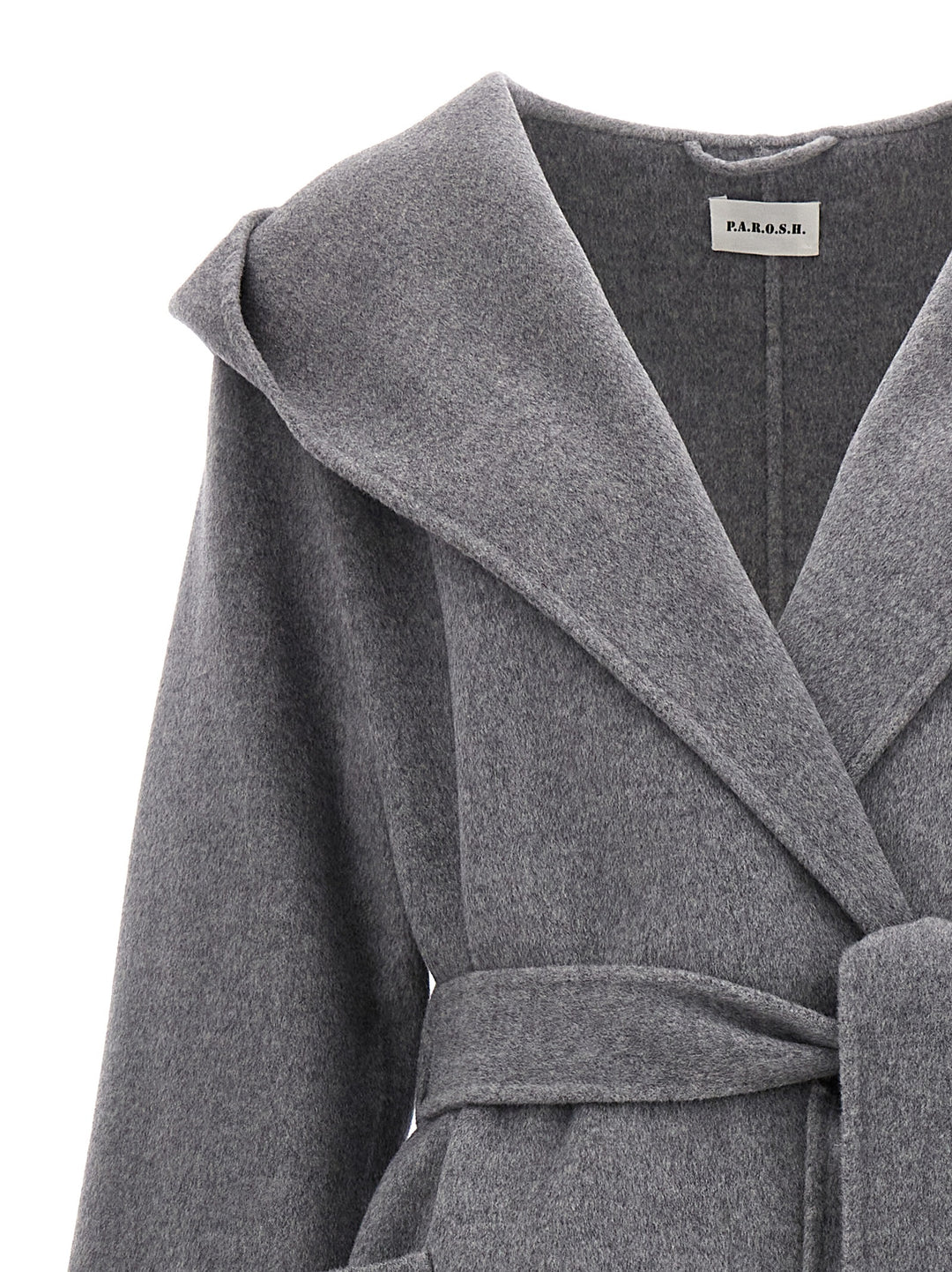 Long Belted Coat Trench E Impermeabili Grigio