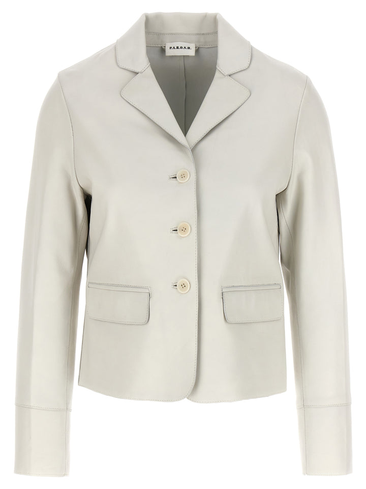 Leather Blazer Blazer And Suits Bianco