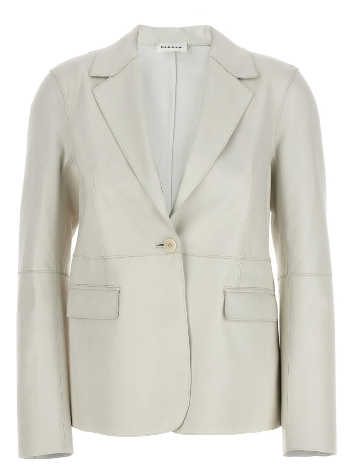 Leather Blazer Blazer And Suits Bianco