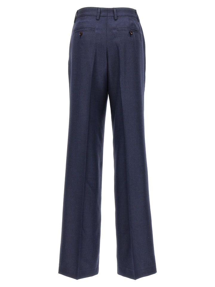 Silk Cashmere Pantaloni Blu