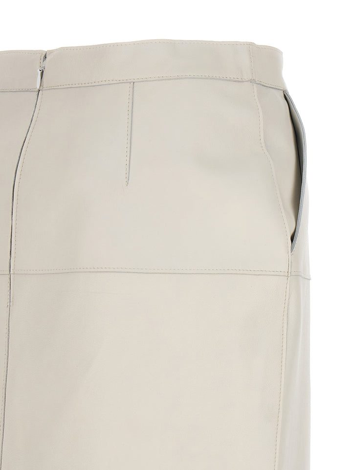 Leather Skirt Gonne Bianco