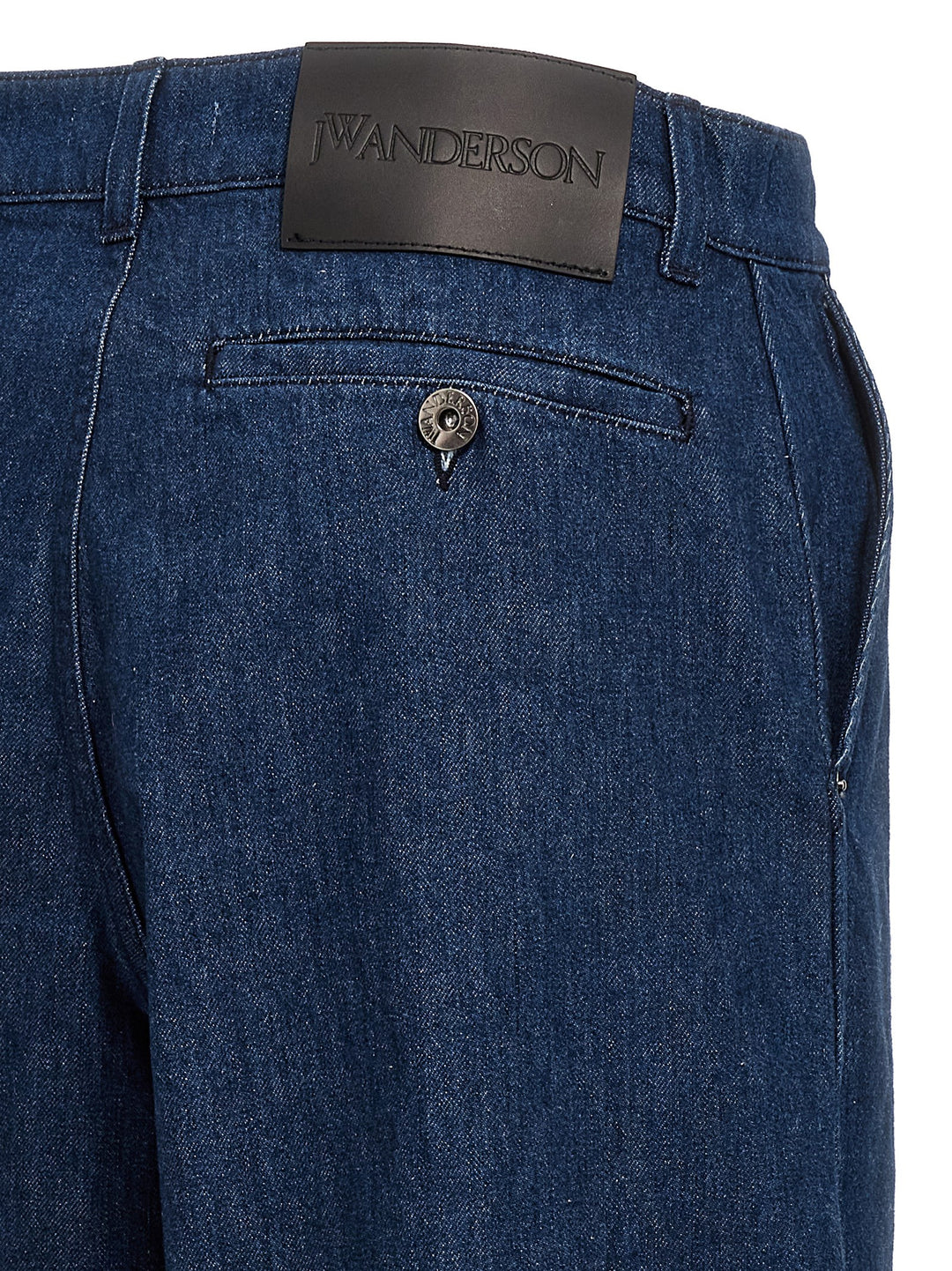 Logo Grid Turn Up Workwear Jeans Blu