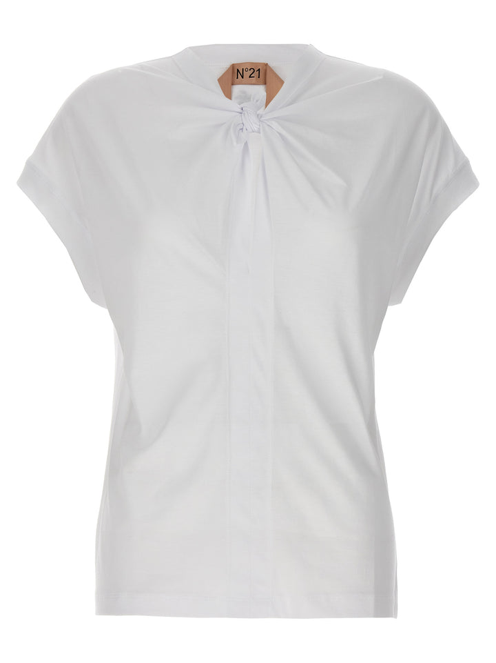 Knot Detail T Shirt Bianco