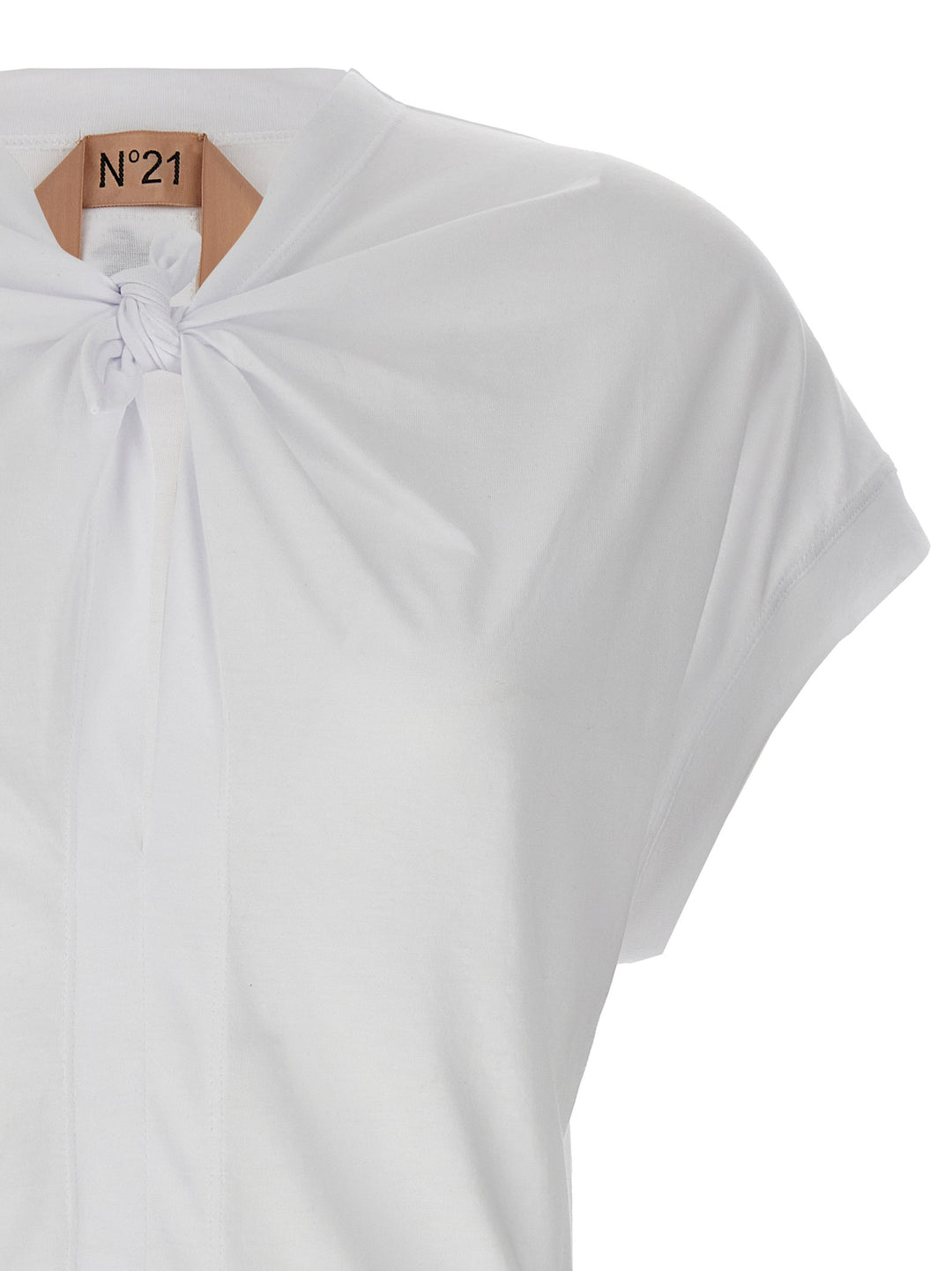 Knot Detail T Shirt Bianco