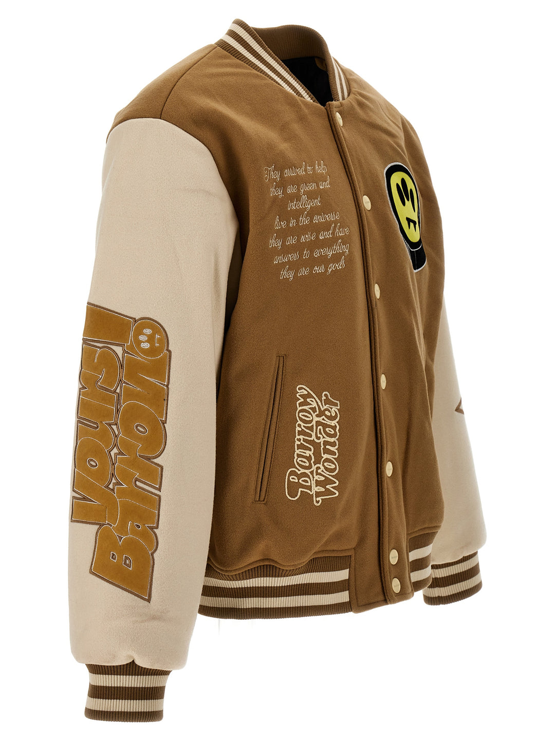 Embroidery Bomber Jacket And Patches Trench E Impermeabili Beige