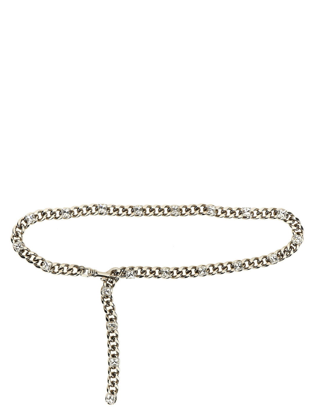 Chain Belt With Rhinestones Cinture Silver
