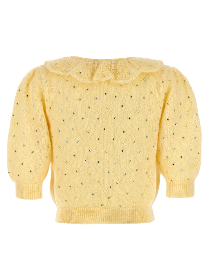 Rhinestone Sweater Maglioni Giallo