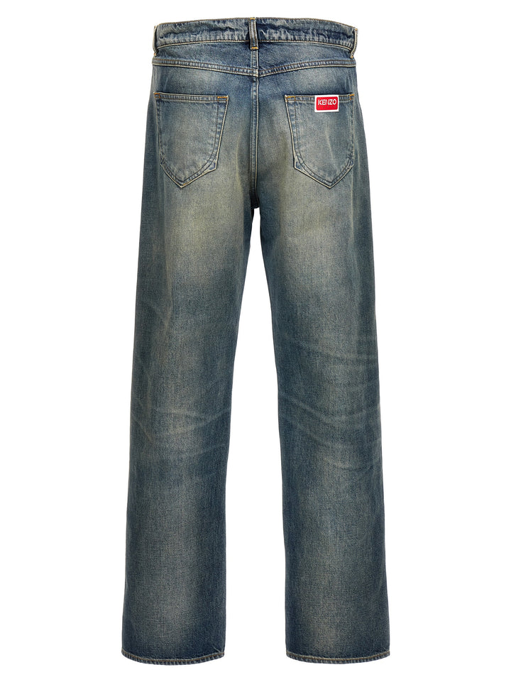 Stone Bleach Asagao Straight Jeans Blu