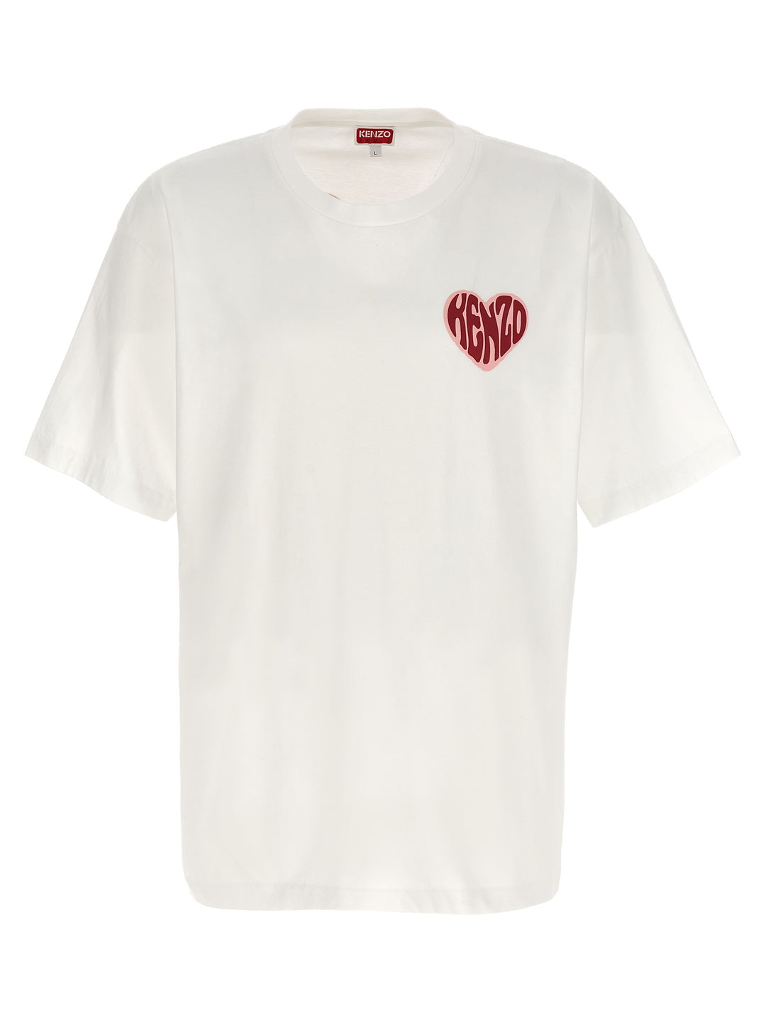 Kenzo Hearts T Shirt Bianco