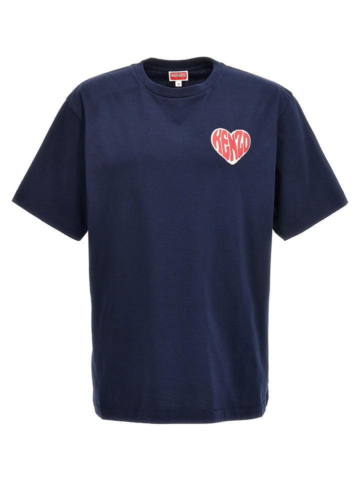 Kenzo Hearts Oversize T Shirt Blu