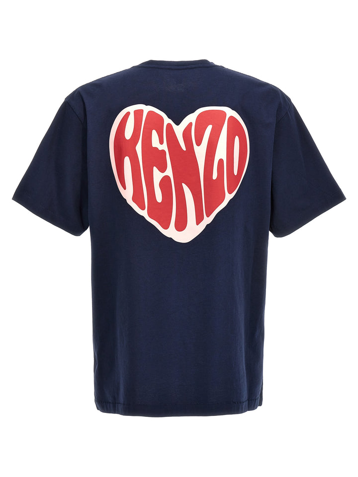Kenzo Hearts Oversize T Shirt Blu
