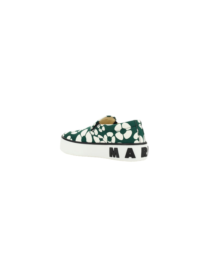 Slip on in canvas con stampa floreale