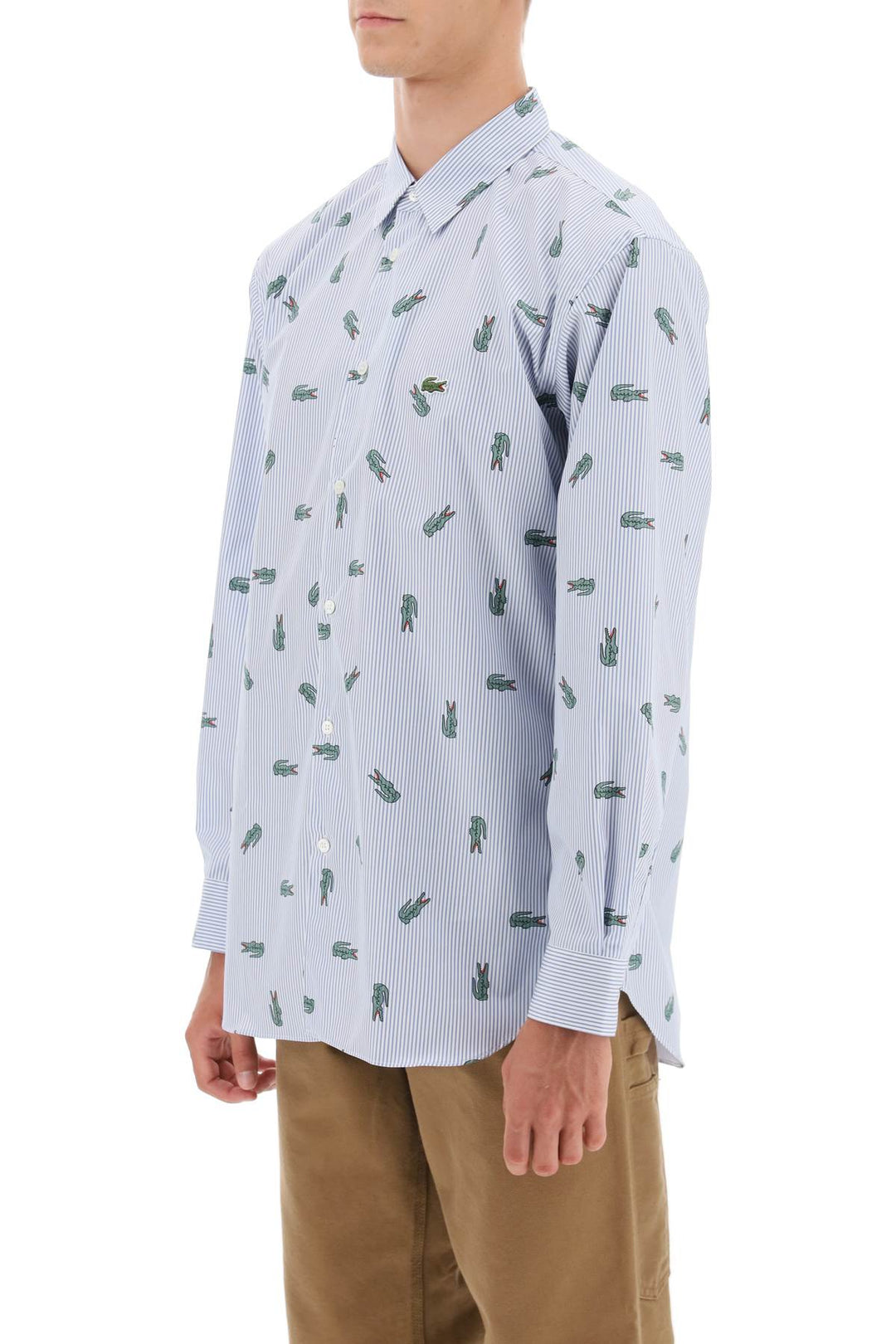 Camicia Oxford Con Motivo Coccodrillo X Lacoste - Comme Des Garçons Shirt - Uomo