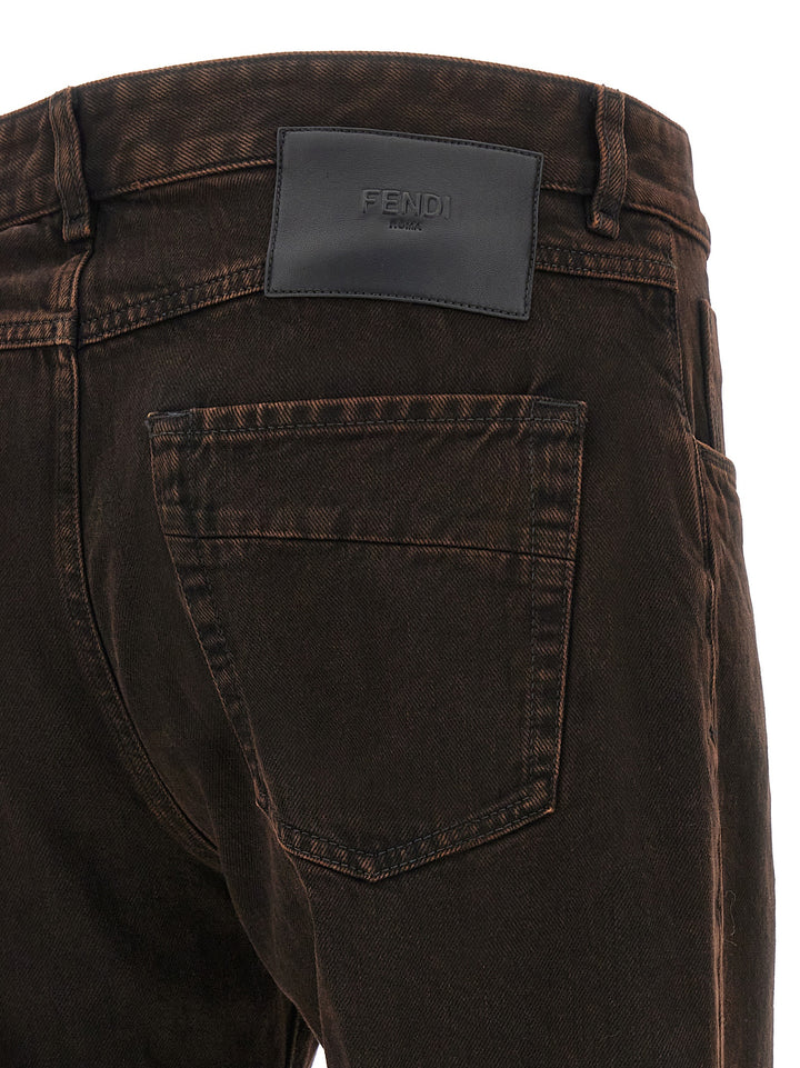 5-Pocket Jeans Pantaloni Marrone