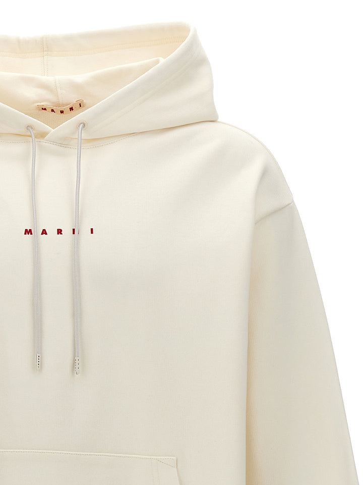 Marni Logo Hoodie Felpe - Bianco | e15f642cc78115a7470be59c032a52b29ec94997