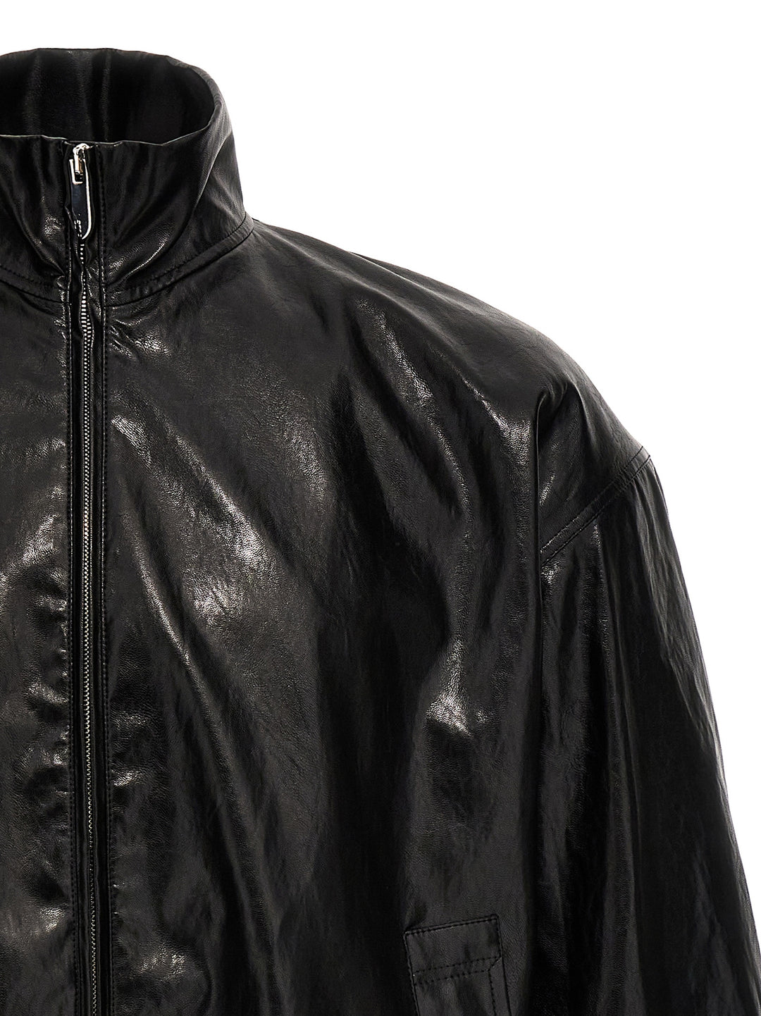 Eco Leather Bomber Jacket Giacche Nero