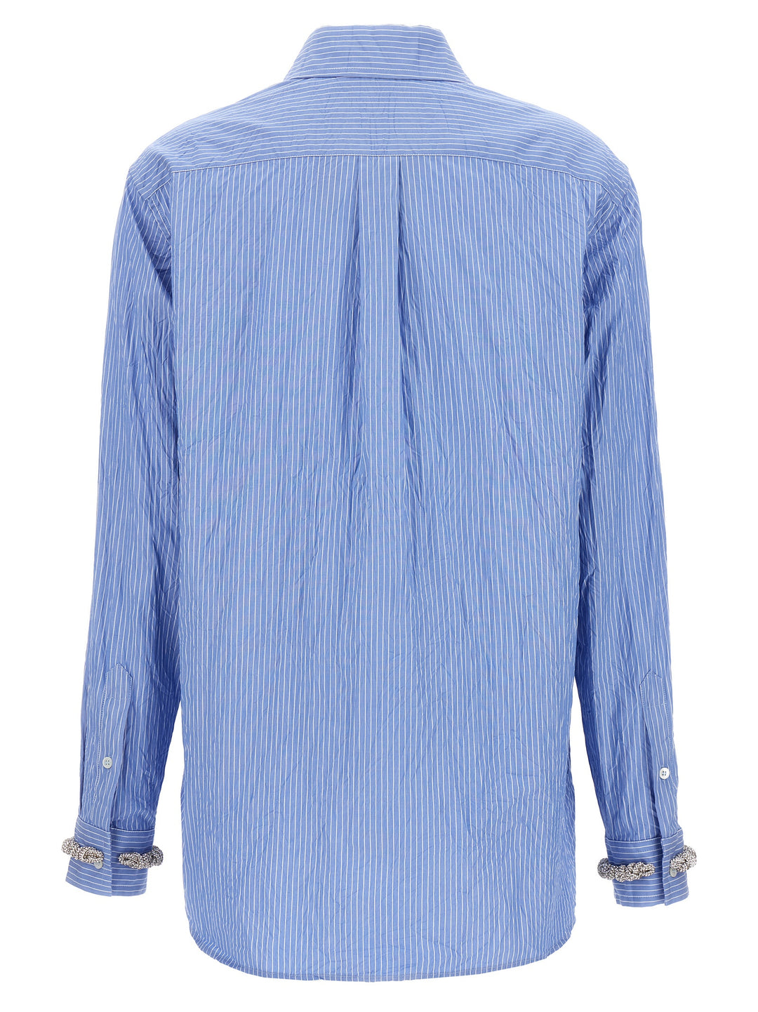 Crystal Wrinkled Pinstriped Shirt Camicie Celeste