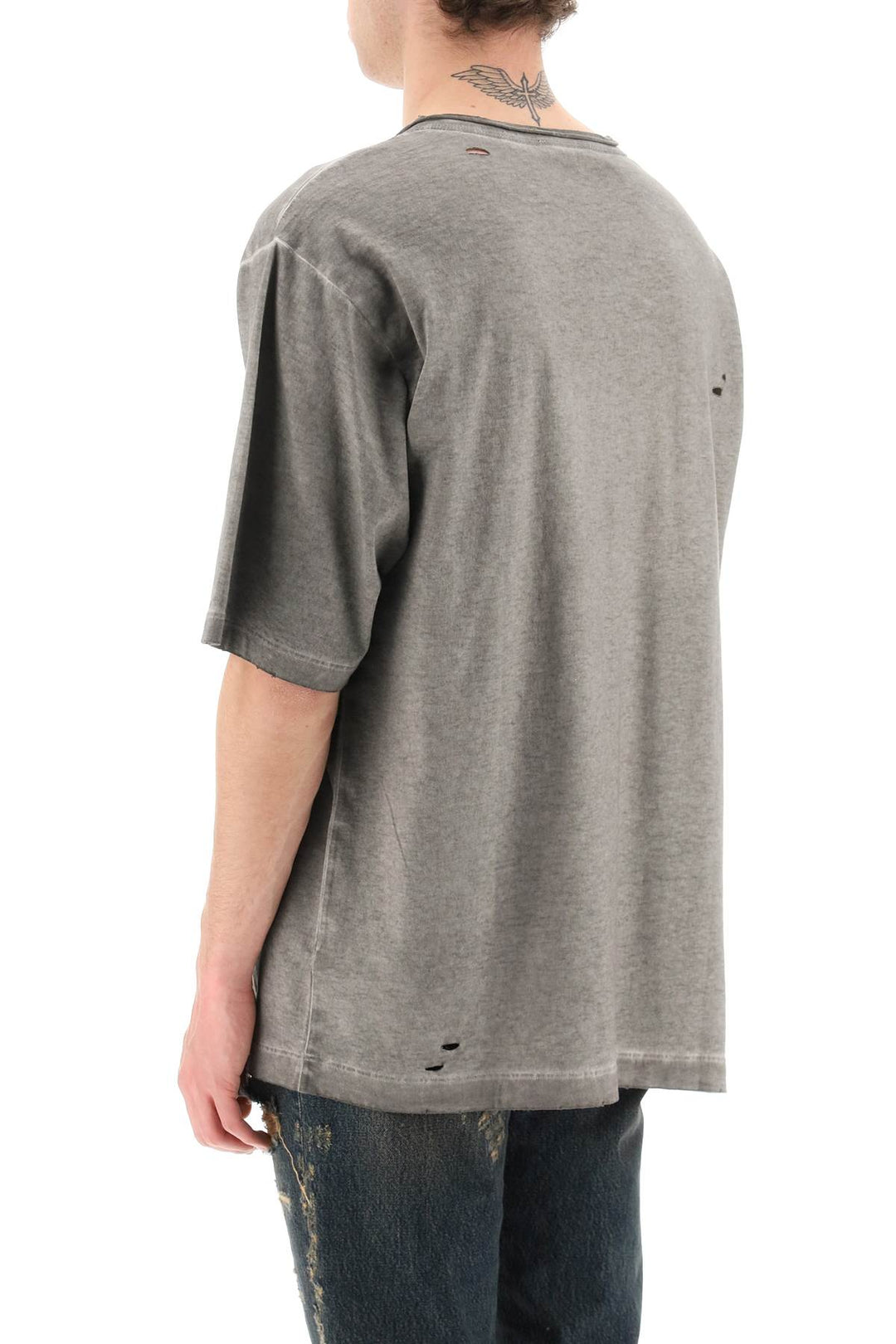 T Shirt In Cotone Lavato Con Dettagli Destroyed - Dolce & Gabbana - Uomo