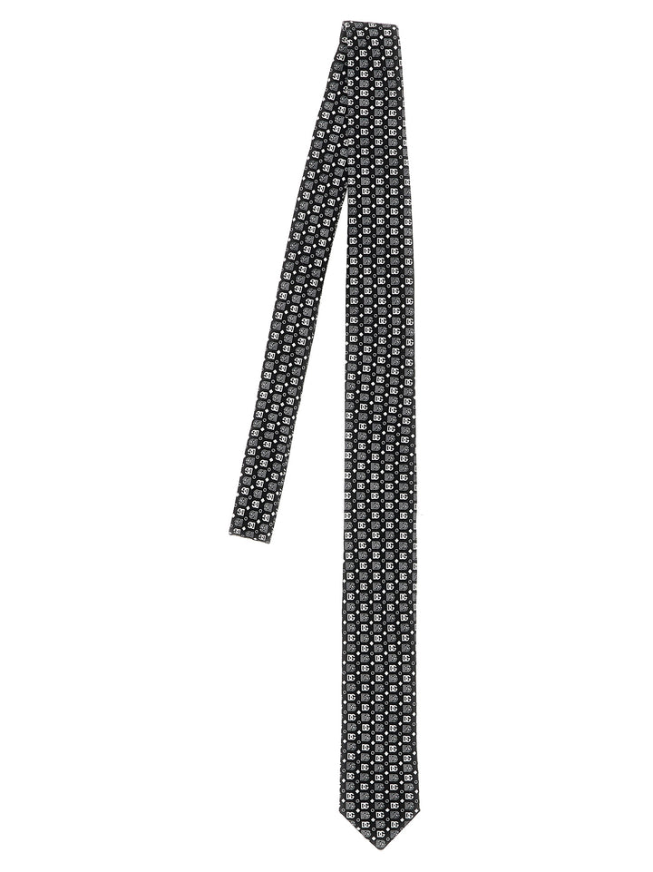 Logo Tie Cravatte Bianco/Nero