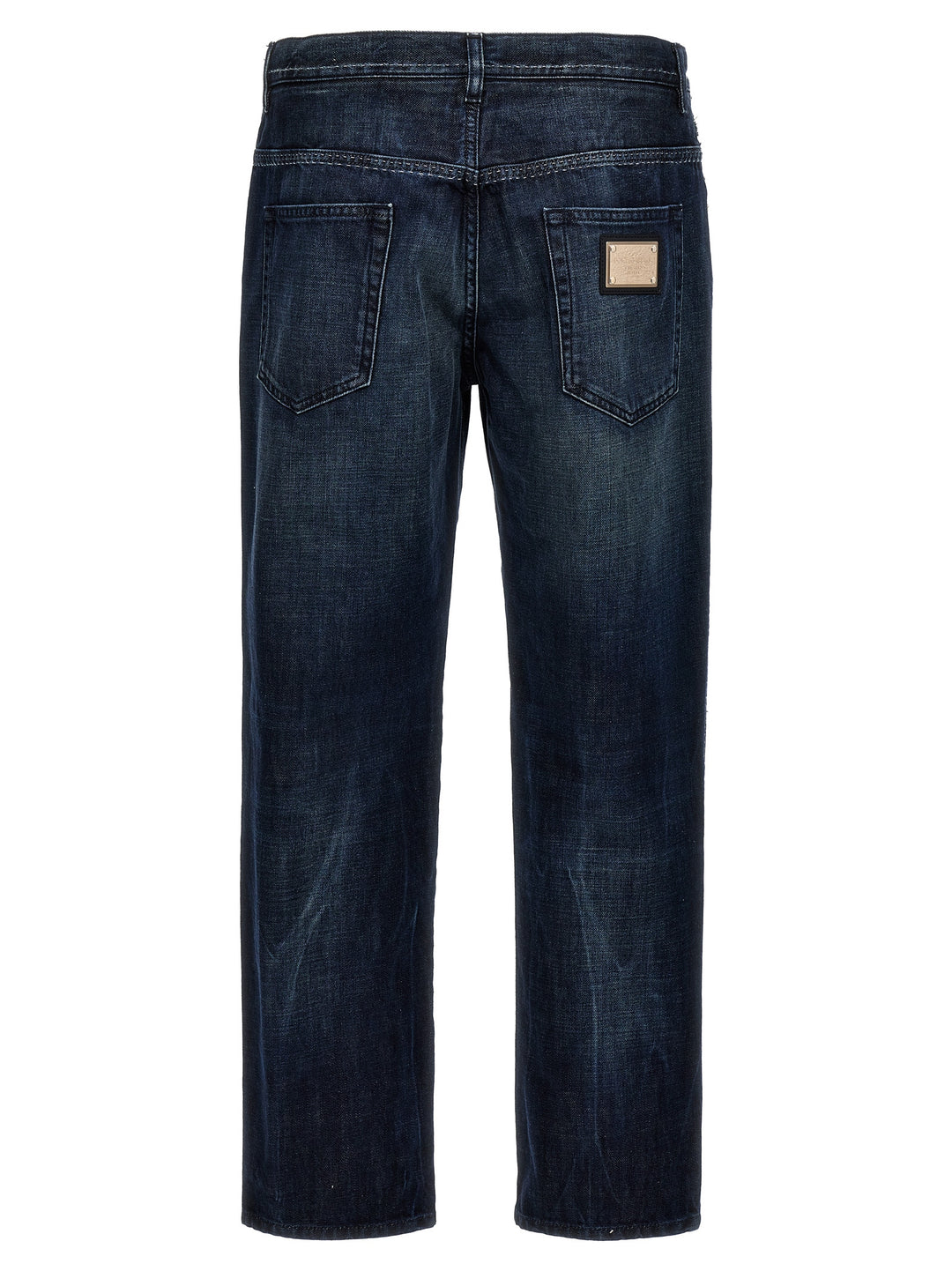 Dolce & Gabbana Fringed Stitching Jeans - Blu | 82d40b68d105bae9509fed15586c9cd51ff761af