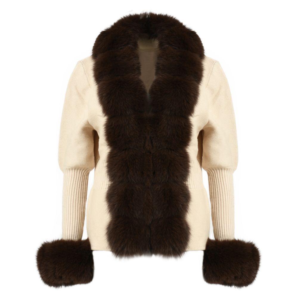 Giacca Andò Beige con Pelliccia