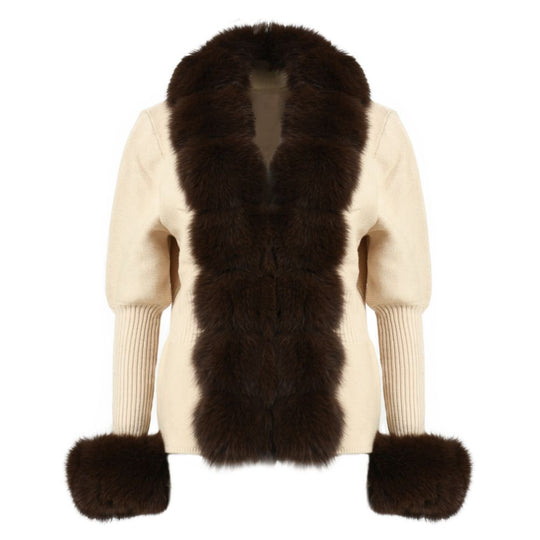 Giacca Andò Beige con Pelliccia