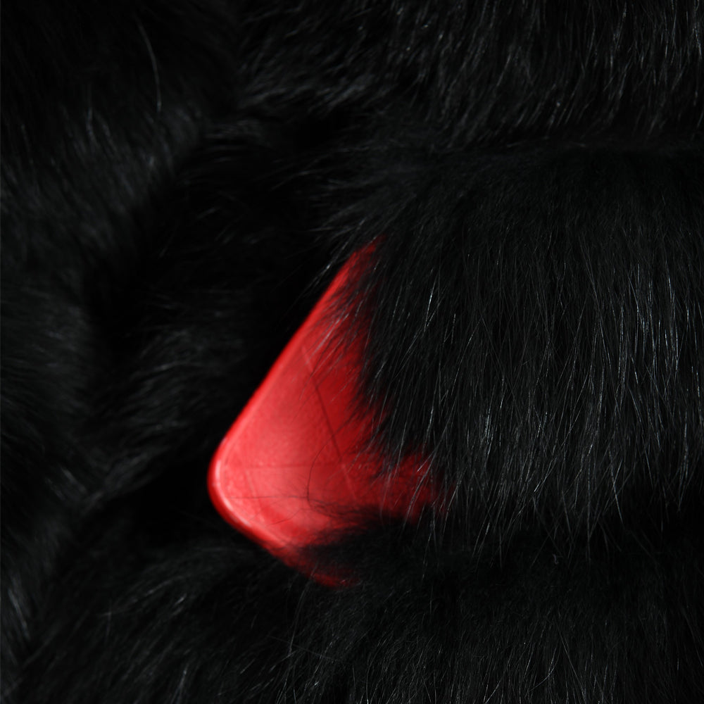 Giacca Double in Pelliccia Nera con Maniche Rimovibili