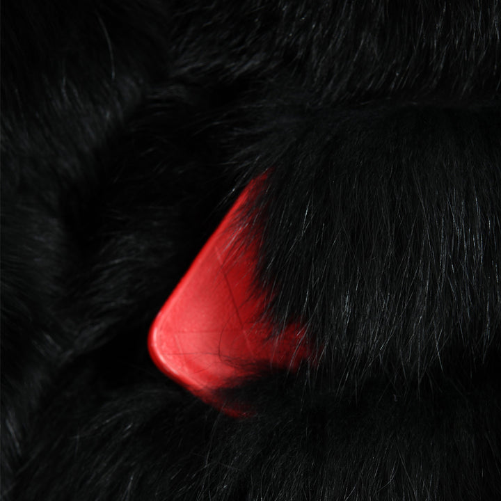 Giacca Double in Pelliccia Nera con Maniche Rimovibili