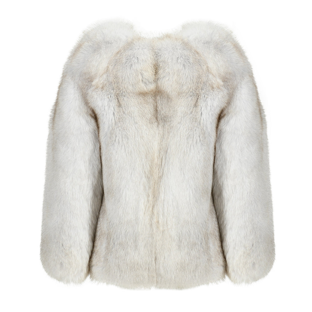 Giacca Extreme Classica Grigia in Pelliccia di Volpe