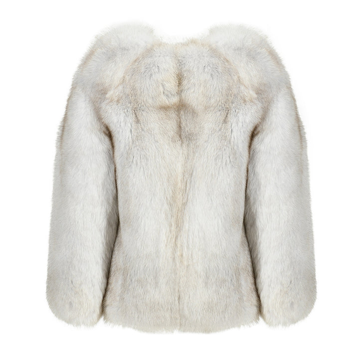 Giacca Extreme Classica Grigia in Pelliccia di Volpe