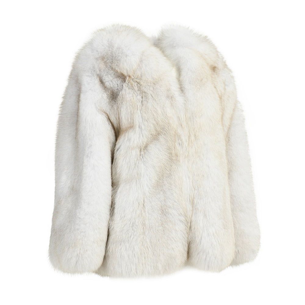 Giacca Extreme Classica Grigia in Pelliccia di Volpe