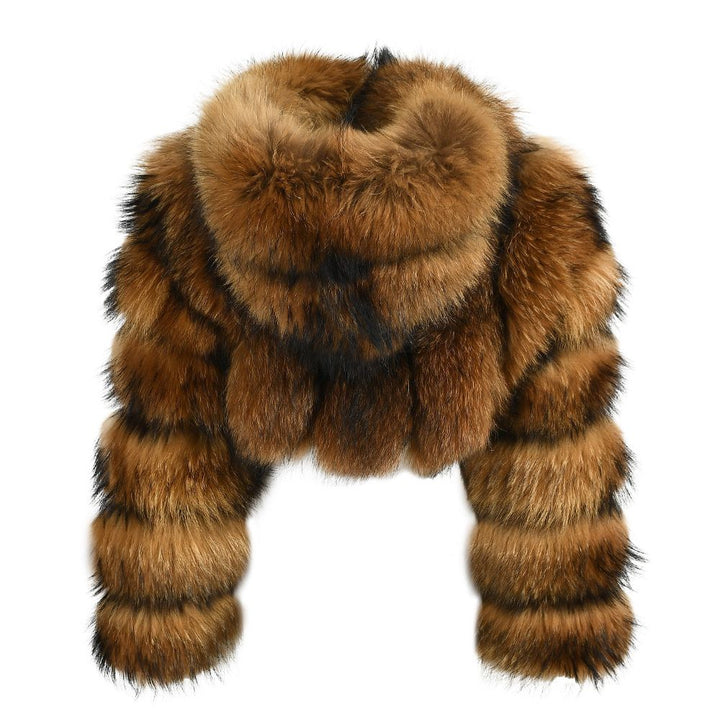 Giacca Koli Marrone in Pelliccia di Volpe