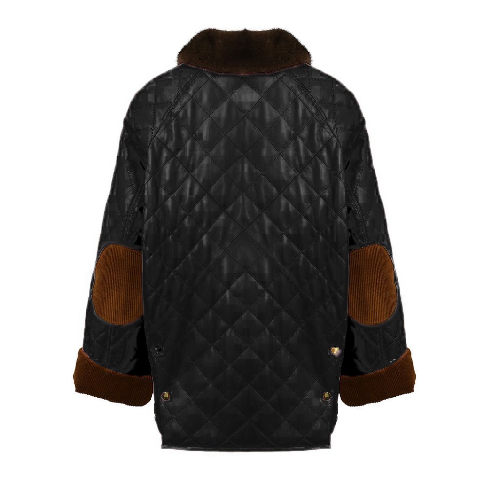 Giacca Molly Nera in Pelle e Visone