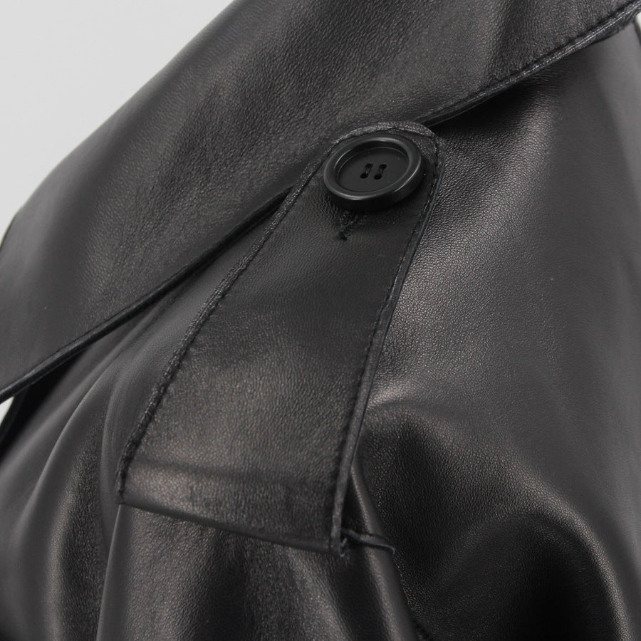 Chiodo Ilaria in pelle di agnello nero-Wanan Touch-Wanan Luxury