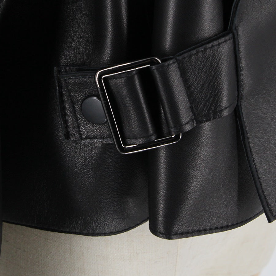 Chiodo Ilaria in pelle di agnello nero-Wanan Touch-Wanan Luxury